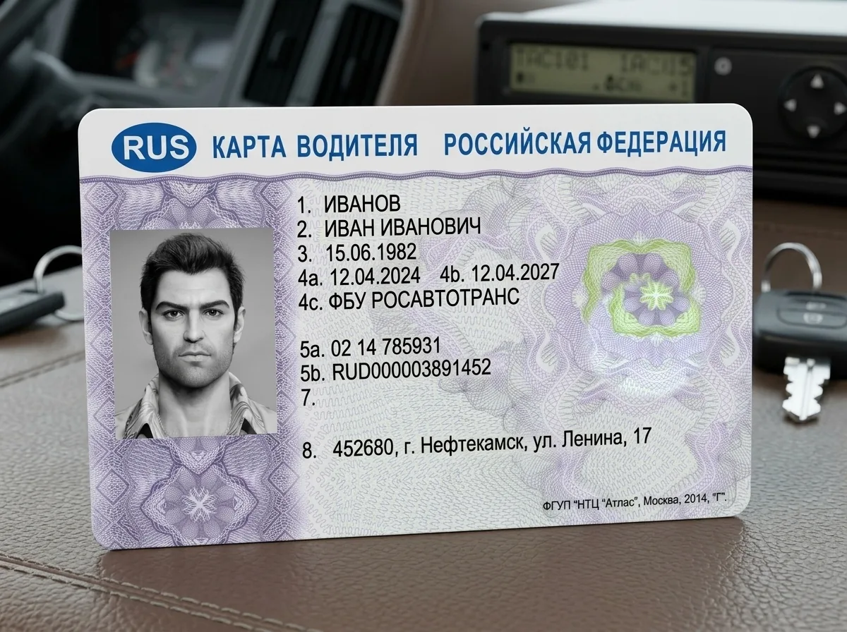 Карта водителя для тахографа (СКЗИ / ЕСТР) в Нефтекамске — 5 200 ₽